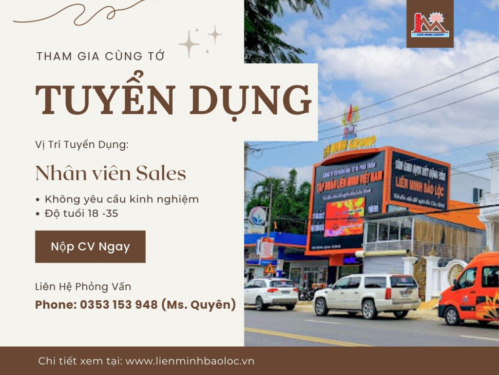 Tuyển Dụng Nhân Viên Kinh Doanh - Liên Minh Bảo Lộc